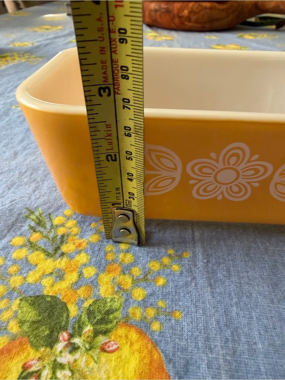 Pyrex Yellow Floral Rectangular Baking Dish-vintage
